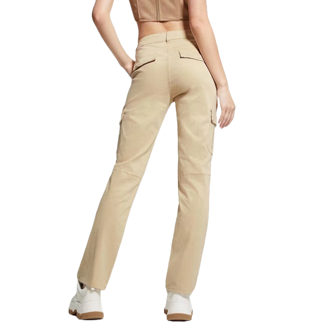 GUESS PANTALONI DONNA CARGO CHINOS SPORT LOGO RELAXED STRETCH W4RB59W93CL