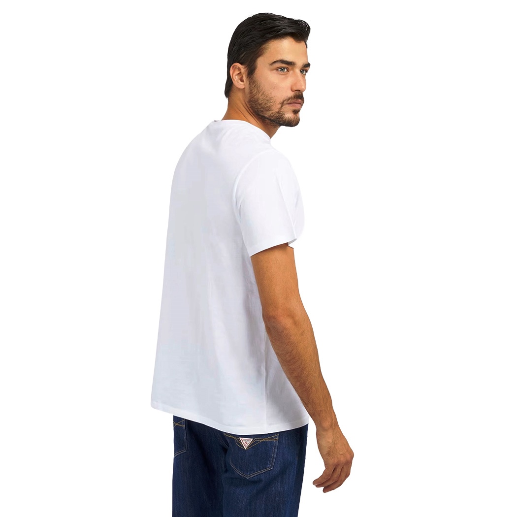 GUESS T-SHIRT UOMO MAGLIA COTONE JERSEY STRETCH LOGO FRONTALE M4RI60K9RM1