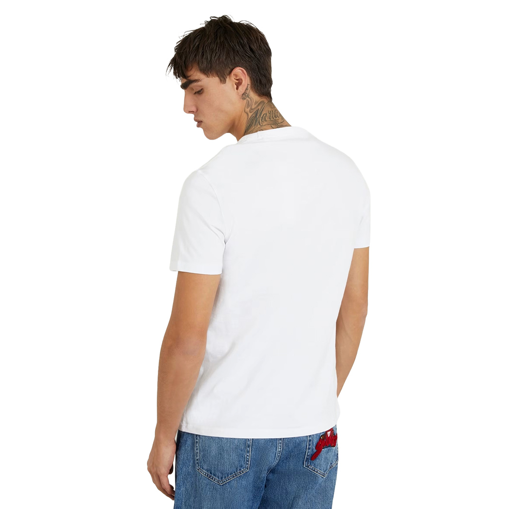 GUESS T-SHIRT UOMO MAGLIA COTONE JERSEY STRETCH LOGO TRIANGOLO M4RI06I3Z14