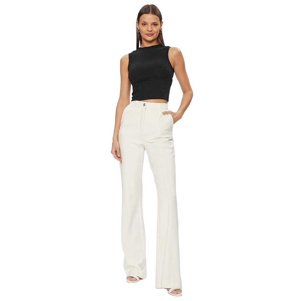 GUESS TOP DONNA CANOTTIERA CANOTTA CORTA MAGLIA LOGATA STRETCH W4GP52KBYN0