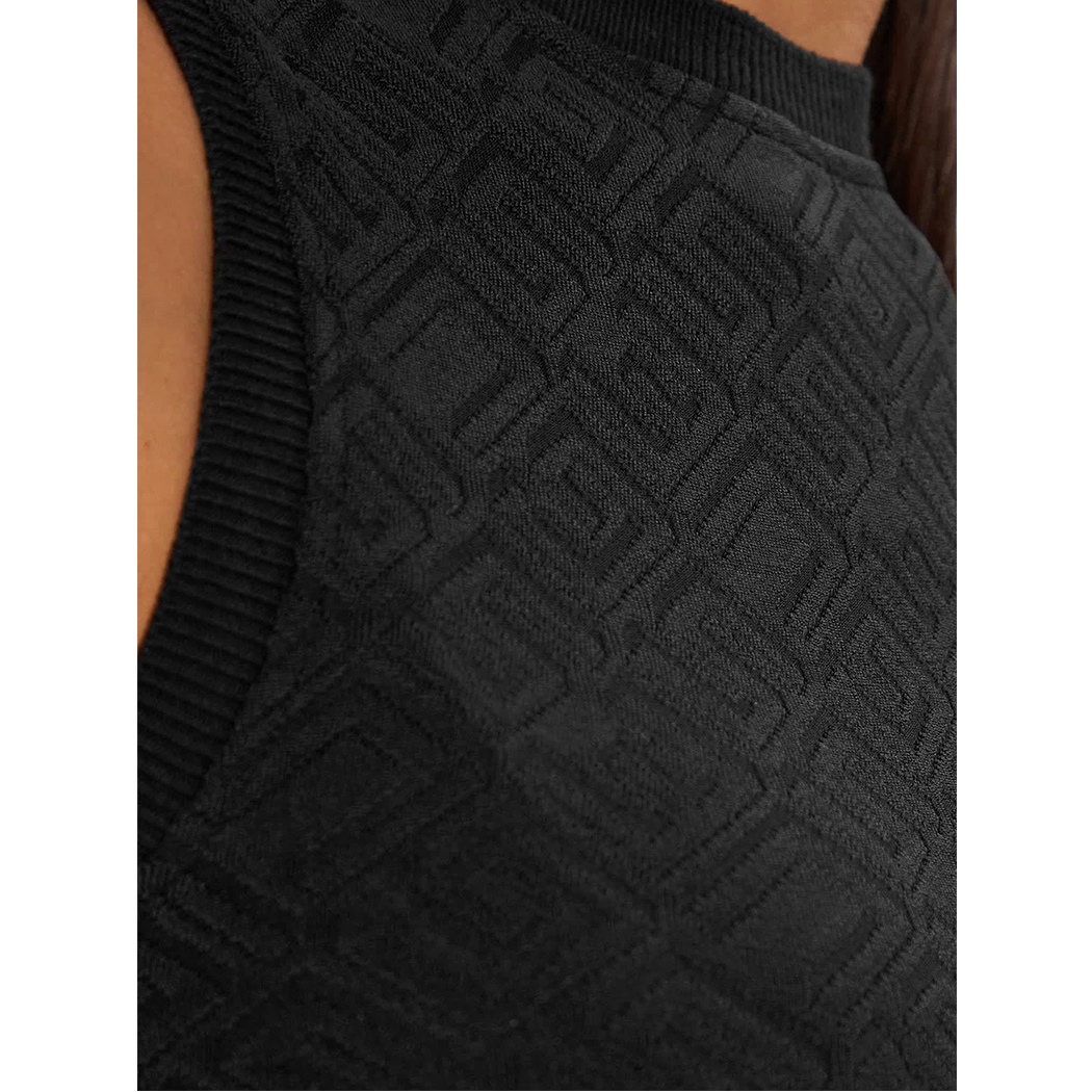 GUESS TOP DONNA CANOTTIERA CANOTTA CORTA MAGLIA LOGATA STRETCH W4GP52KBYN0