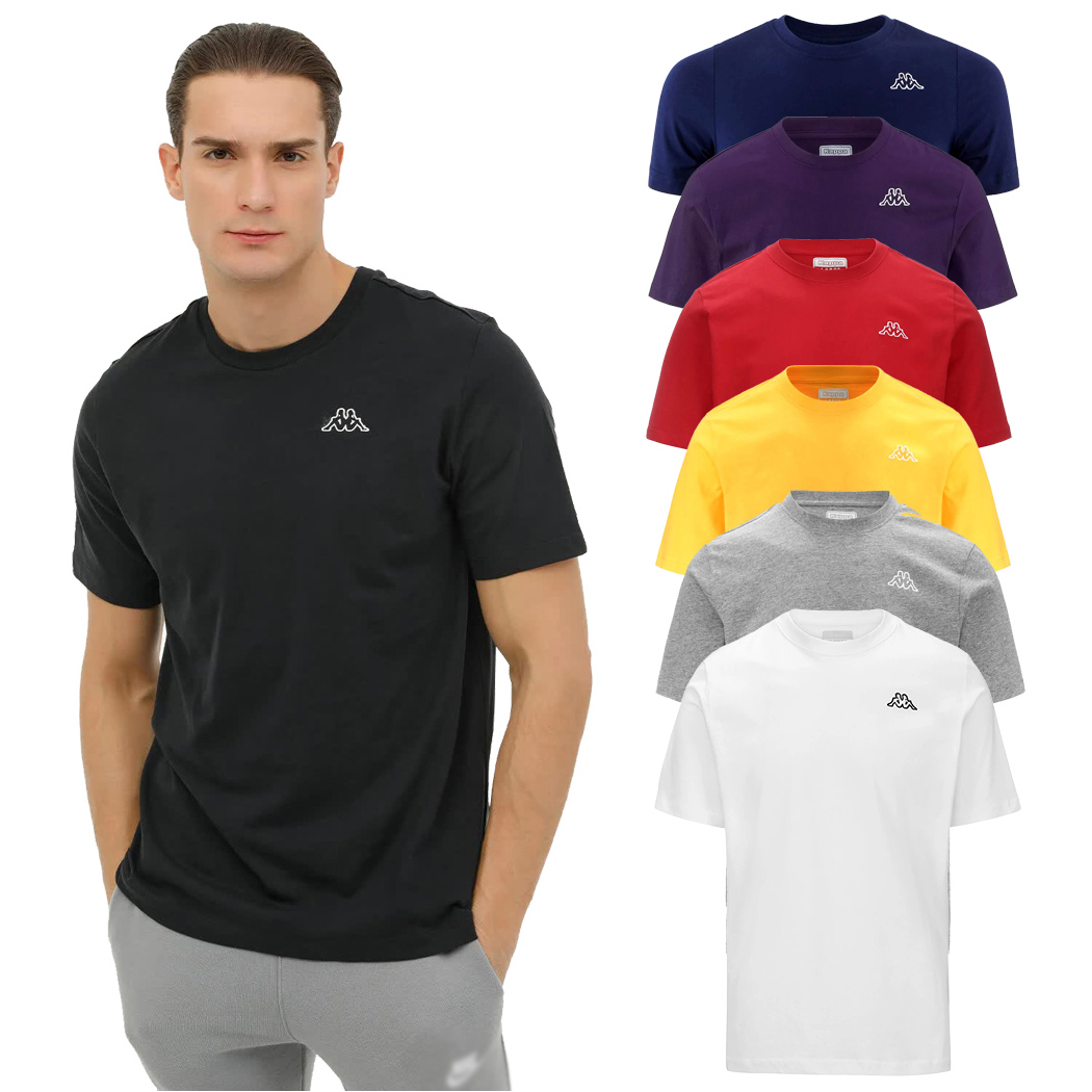 KAPPA CAFERS T-SHIRT UOMO MAGLIA COTONE JERSEY SPORT REGULAR FIT LOGO 304J150