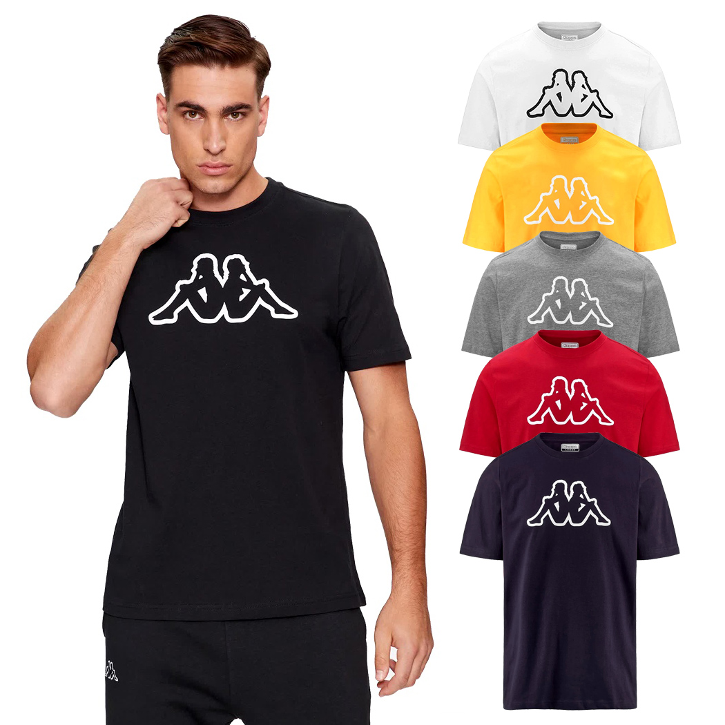 KAPPA T-SHIRT UOMO MAGLIA COTONE JERSEY SPORT REGULAR FIT LOGO CROMEN 303HZ70