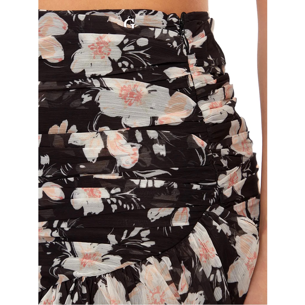GUESS GONNA MINIGONNA MODA DONNA SKIRT ELEGANTE FIORI TESSUTO CORTA W4GD63WDW82