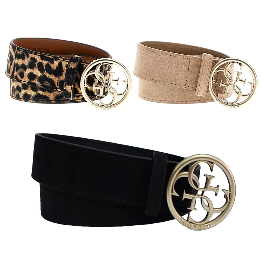 GUESS CINTURA DONNA SUEDE BRILLANTINI LOGO FIBBIA CINTA W4GZ22WG750