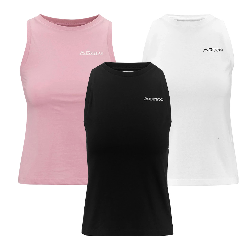 KAPPA LOGO FADIAF SMANICATO CANOTTA TOP T-SHIRT DONNA GIRL RAGAZZA SPORT 381P5WW
