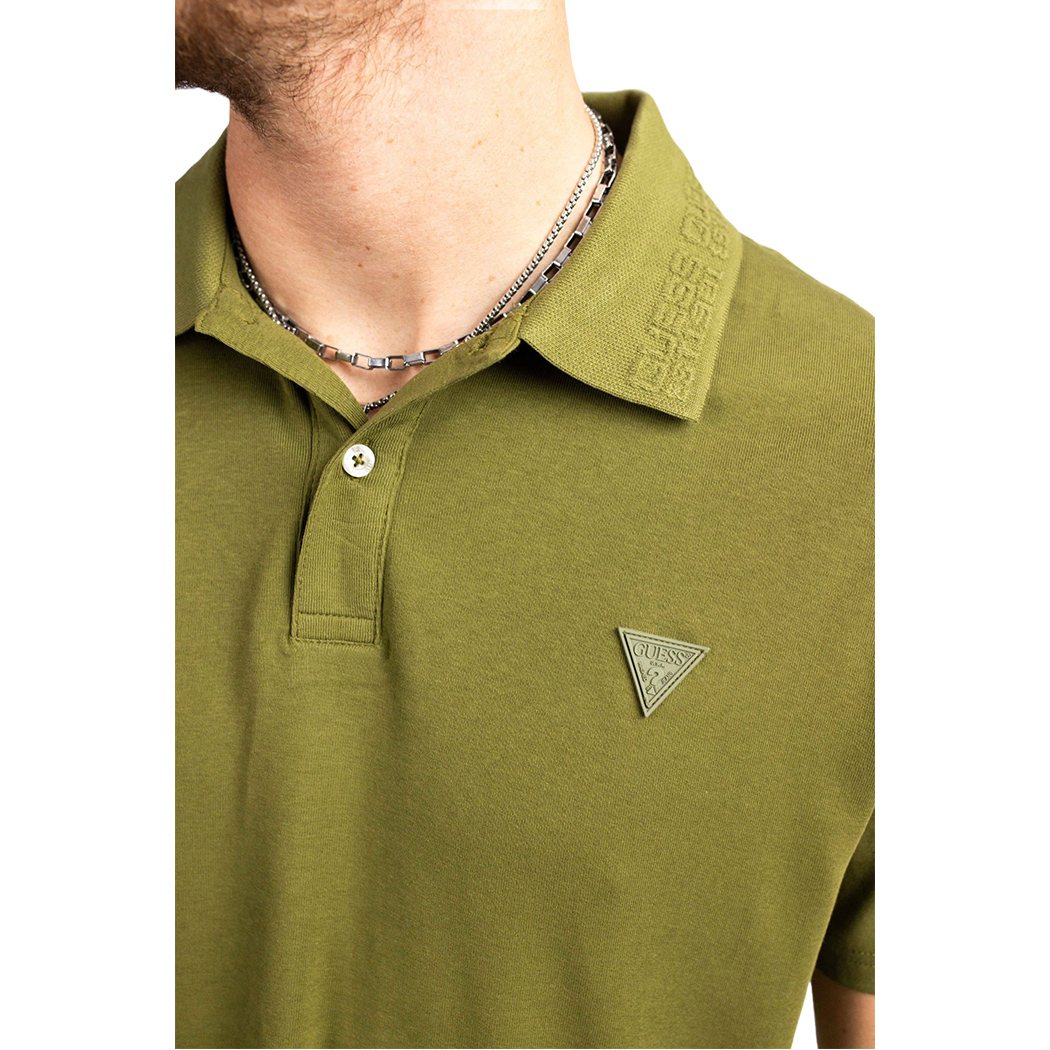 GUESS POLO UOMO T-SHIRT COTONE STRETCH MAGLIA RICAMO ESTATE SPORT M4GP66KC701