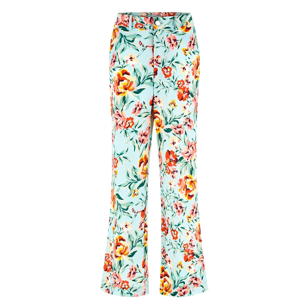 GUESS PANTALONI DONNA VISCOSA FIORI FLOREALE RELAXED STRETCH W4GB30WG4G0