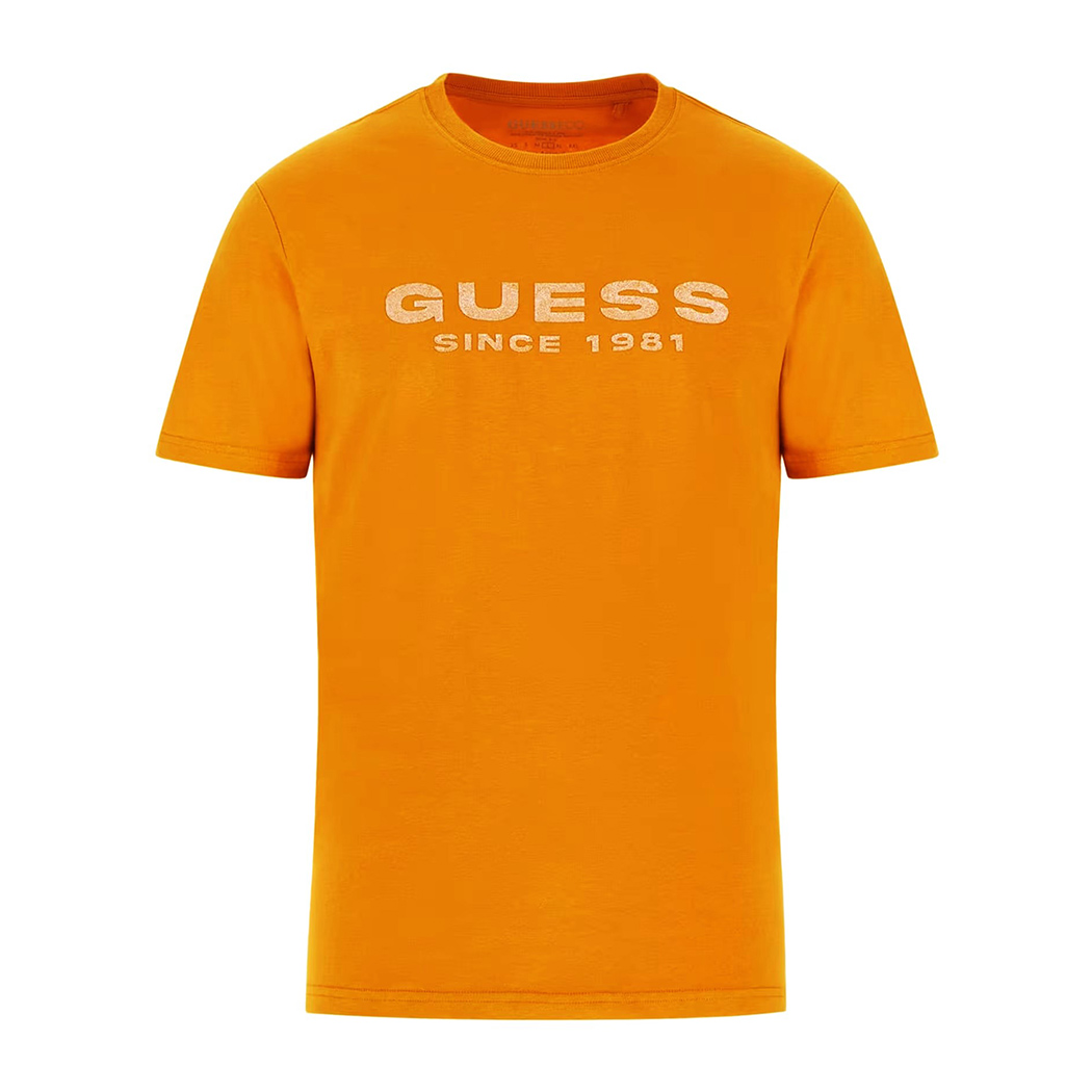 GUESS T-SHIRT UOMO MAGLIA COTONE JERSEY STRETCH LOGO FRONTALE M4GI61J1314