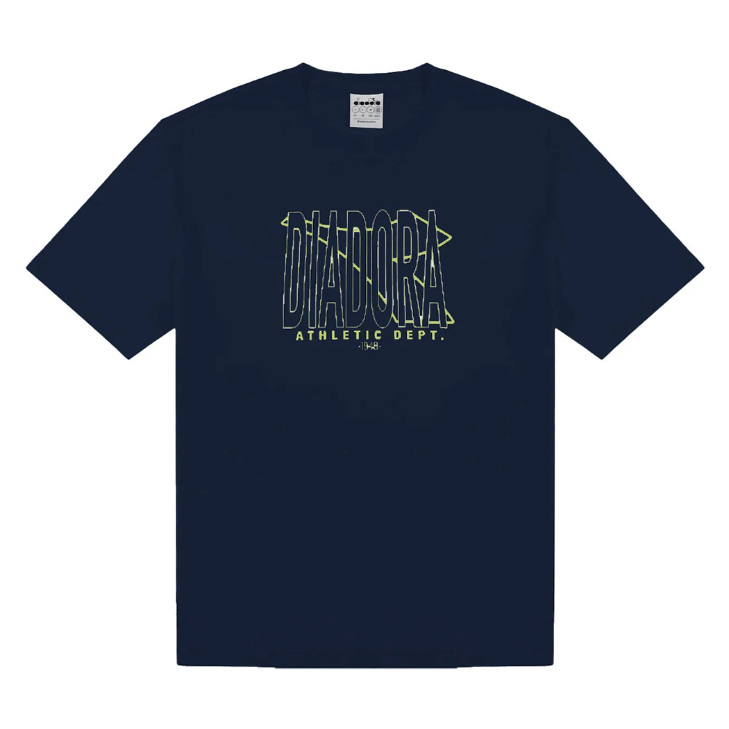 DIADORA T-SHIRT SS TWO TIMES BIG LOGO UOMO MAGLIA COTONE TINTA UNITA 102.180402