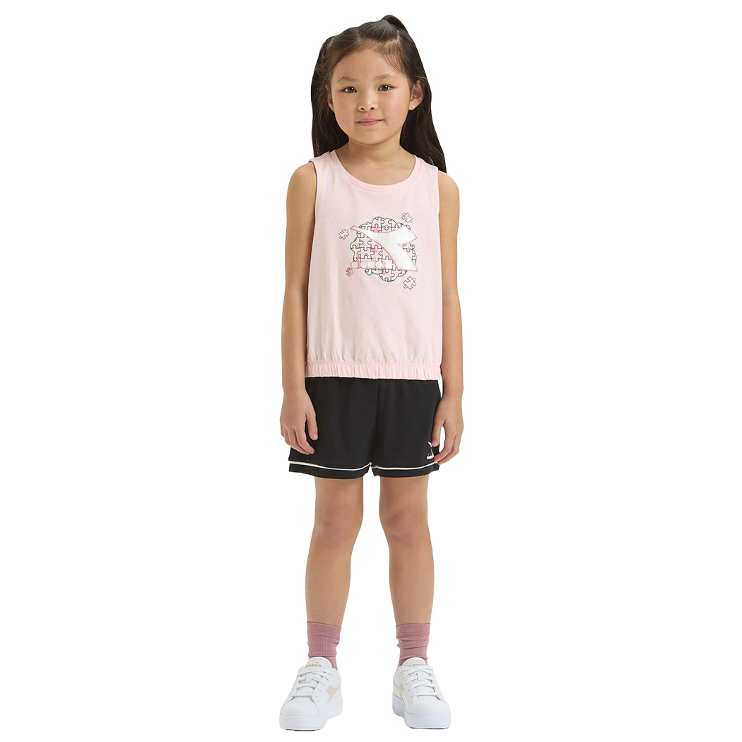 DIADORA JG.SET SS PUZZLES COMPLETO COTONE BIMBA CANOTTA PANTALONCINI 102.180462