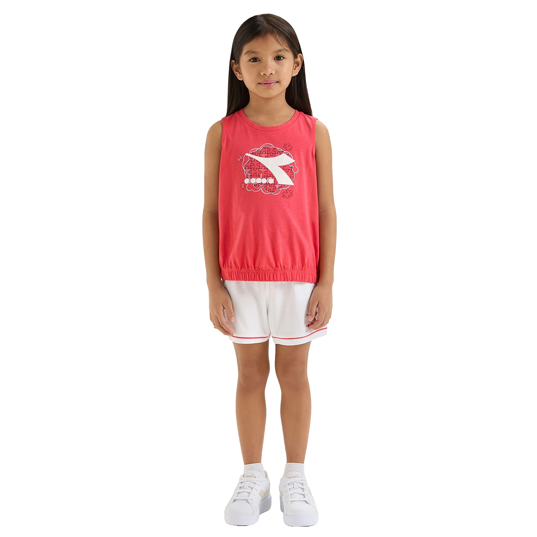 DIADORA JG.SET SS PUZZLES COMPLETO COTONE BIMBA CANOTTA PANTALONCINI 102.180462