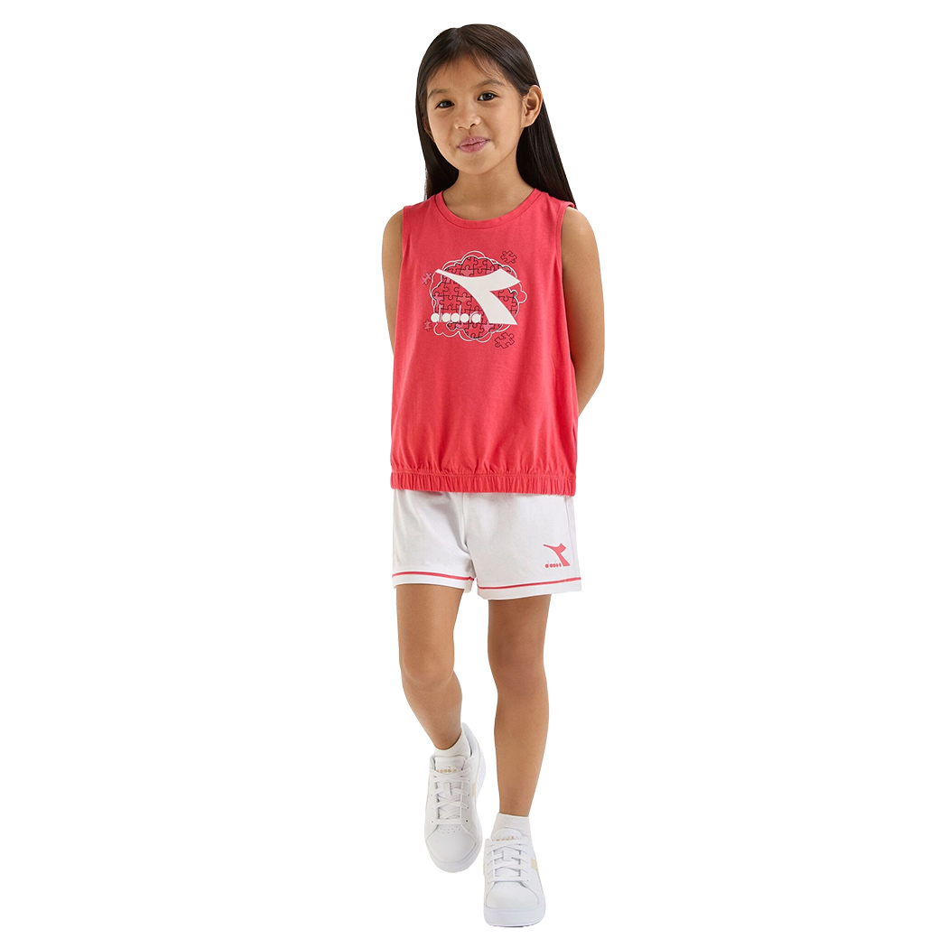 DIADORA JG.SET SS PUZZLES COMPLETO COTONE BIMBA CANOTTA PANTALONCINI 102.180462