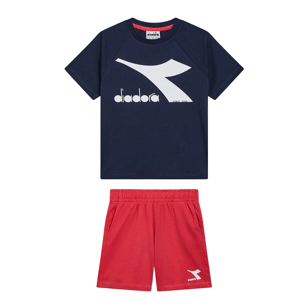 DIADORA JU. SET SS CORE COMPLETO COTONE BAMBINI T-SHIRT PANTALONCINI 102.180603