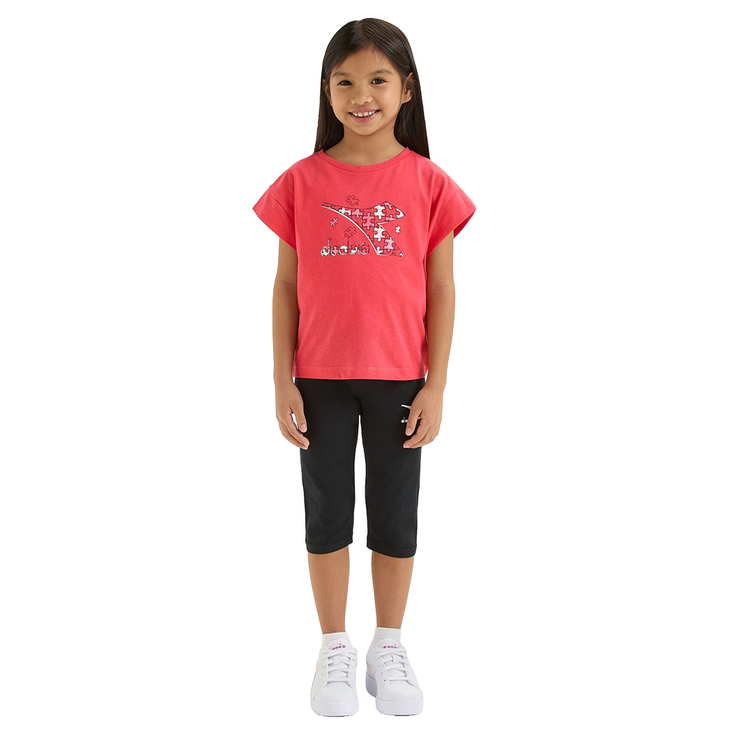 DIADORA JG. SET SS PUZZLES LOGO COMPLETINO SET BIMBA T-SHIRT LEGGINGS 102.180463
