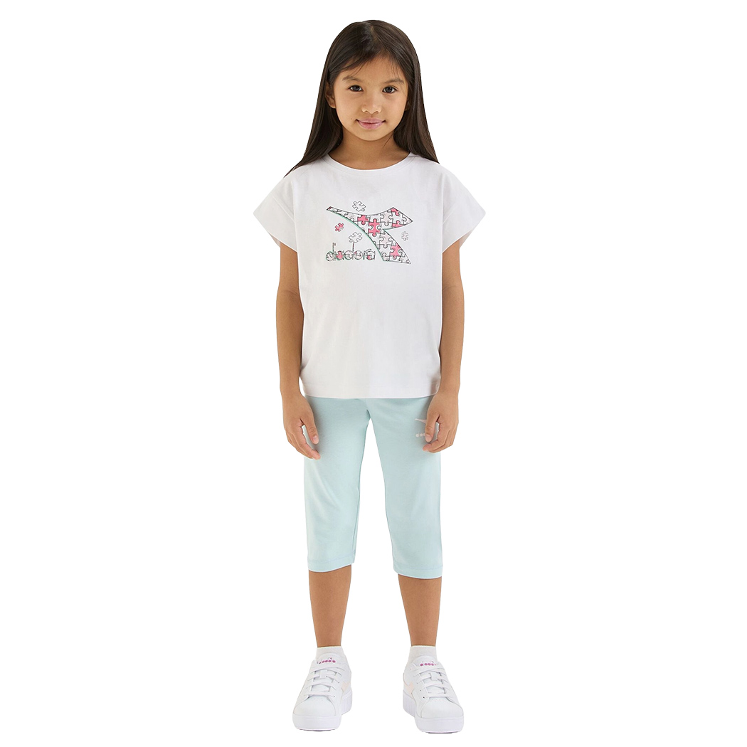 DIADORA JG. SET SS PUZZLES LOGO COMPLETINO SET BIMBA T-SHIRT LEGGINGS 102.180463