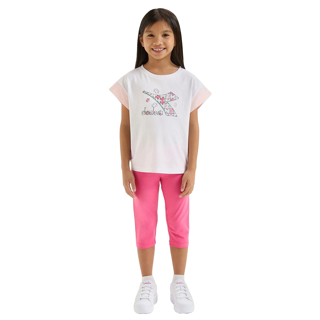 DIADORA JG. SET SS PUZZLES LOGO COMPLETINO SET BIMBA T-SHIRT LEGGINGS 102.180463
