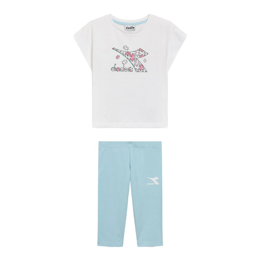 DIADORA JG. SET SS PUZZLES LOGO COMPLETINO SET BIMBA T-SHIRT LEGGINGS 102.180463