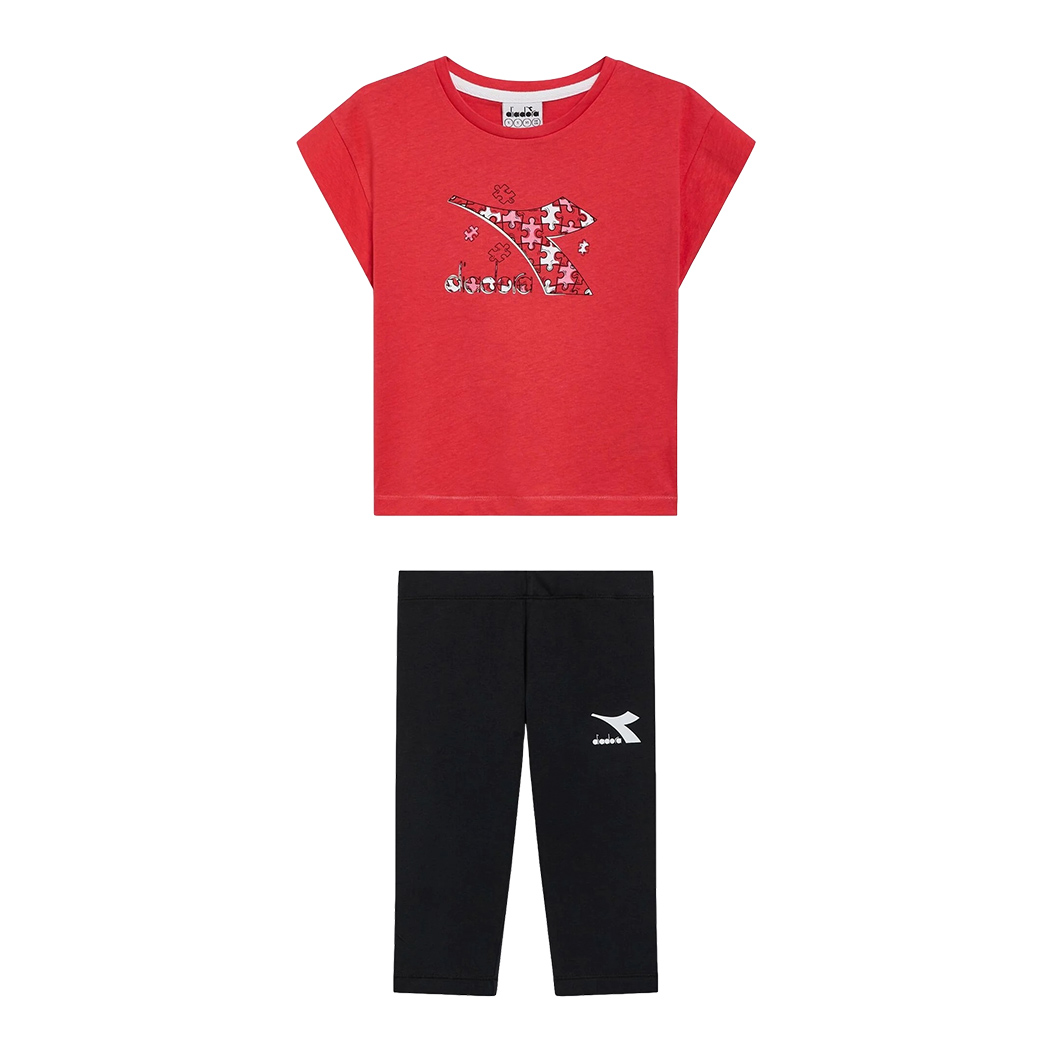 DIADORA JG. SET SS PUZZLES LOGO COMPLETINO SET BIMBA T-SHIRT LEGGINGS 102.180463