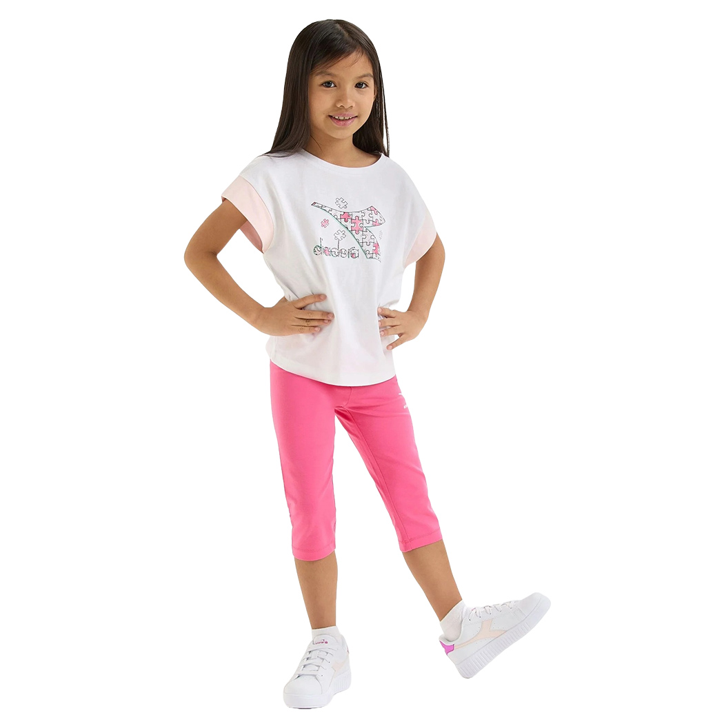 DIADORA JG. SET SS PUZZLES LOGO COMPLETINO SET BIMBA T-SHIRT LEGGINGS 102.180463
