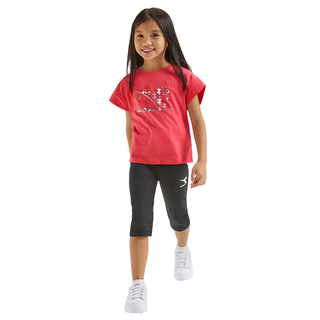DIADORA JG. SET SS PUZZLES LOGO COMPLETINO SET BIMBA T-SHIRT LEGGINGS 102.180463