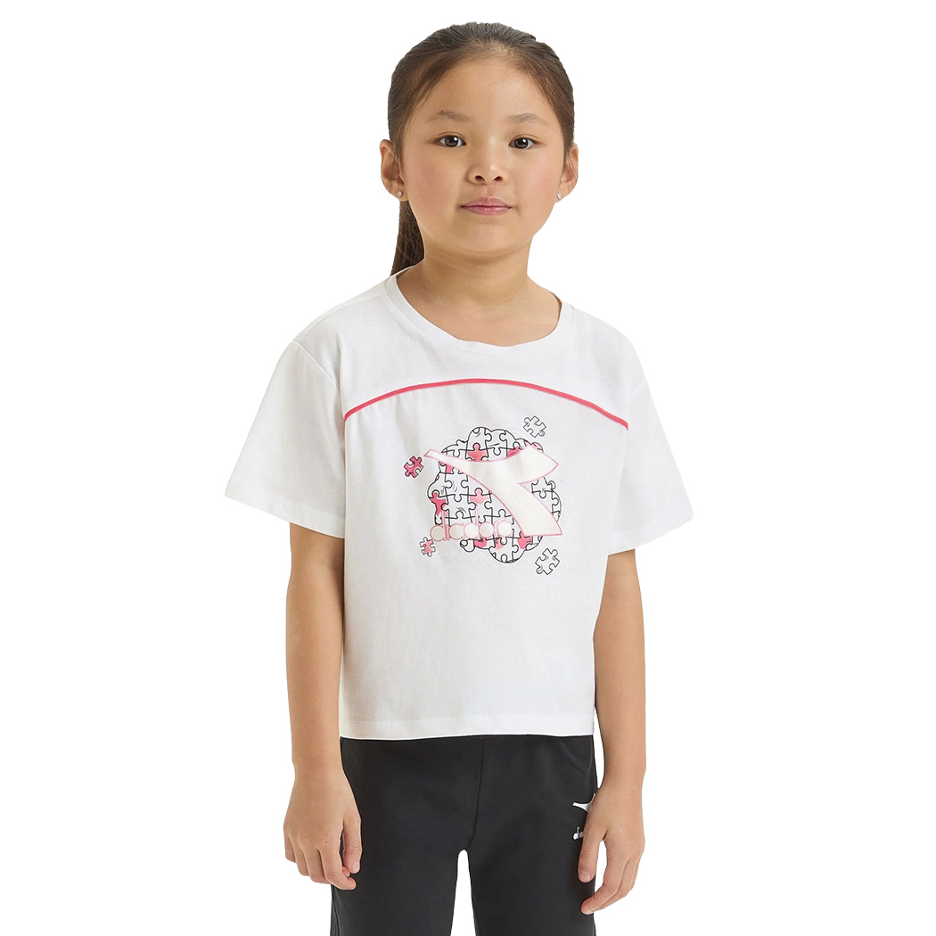 DIADORA JG.T-SHIRT SS PUZZLES MAGLIA BAMBINA COTONE SPORT REGULAR 102.180460