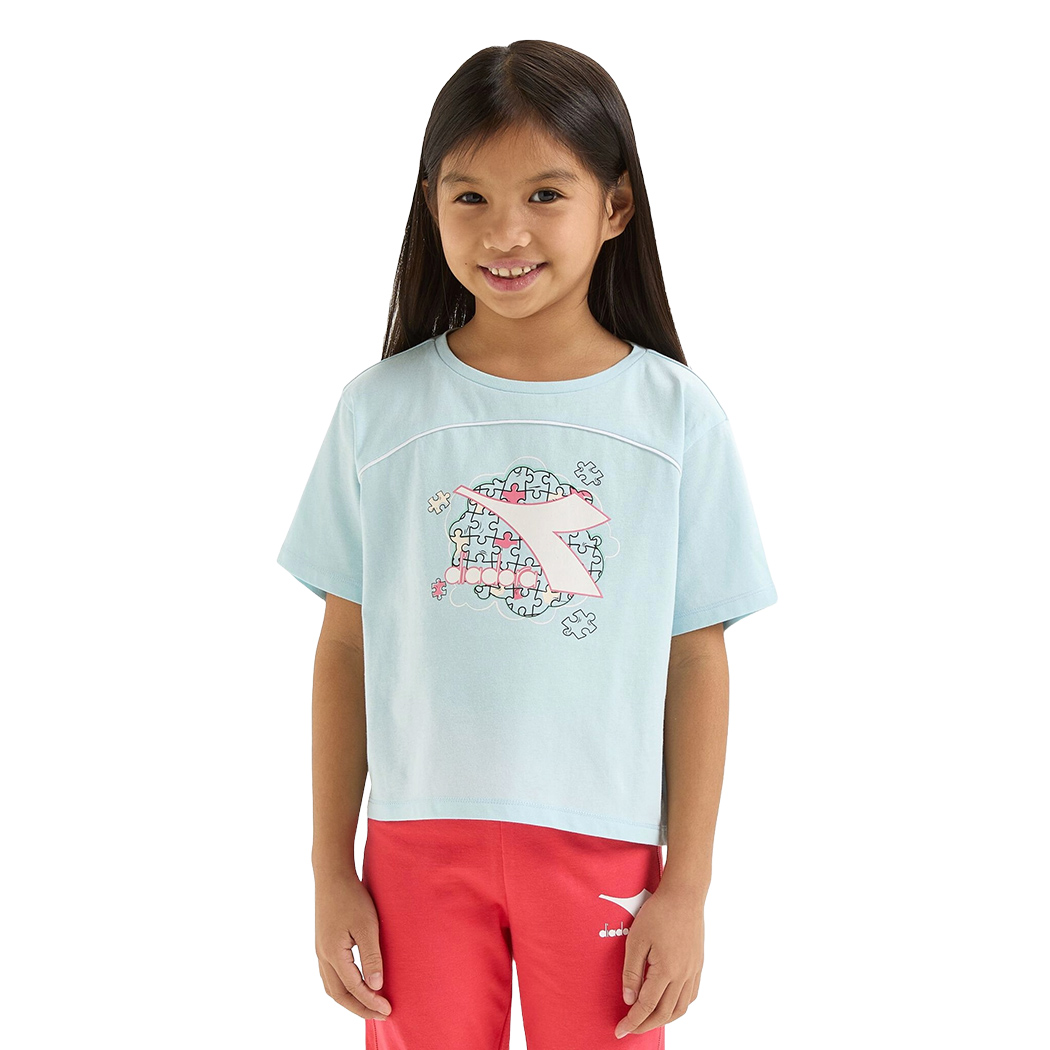DIADORA JG.T-SHIRT SS PUZZLES MAGLIA BAMBINA COTONE SPORT REGULAR 102.180460