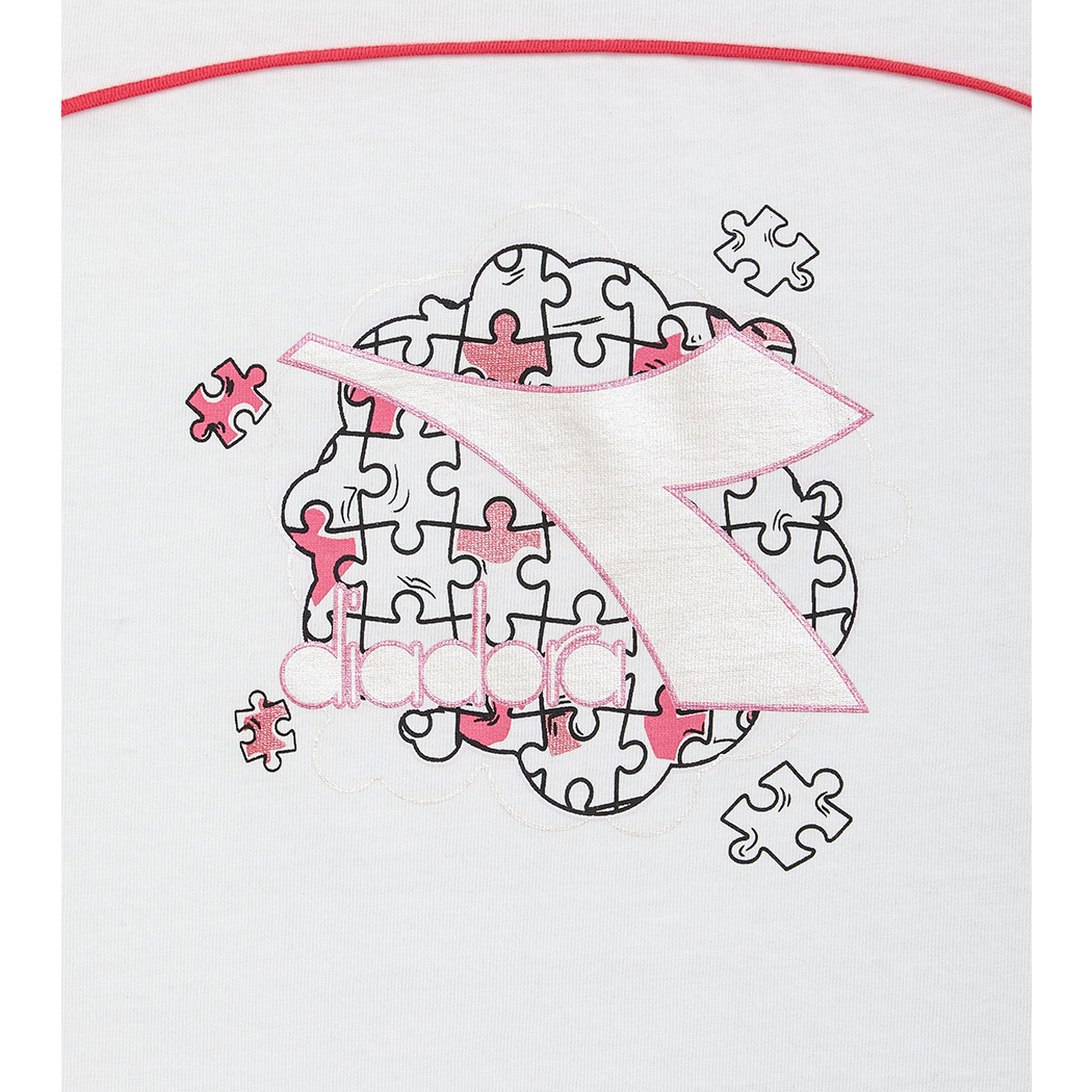 DIADORA JG.T-SHIRT SS PUZZLES MAGLIA BAMBINA COTONE SPORT REGULAR 102.180460