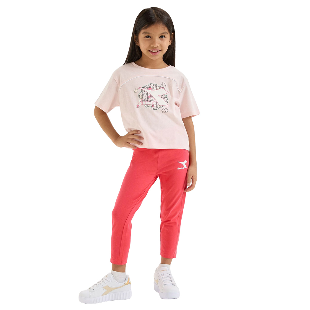 DIADORA JG.T-SHIRT SS PUZZLES MAGLIA BAMBINA COTONE SPORT REGULAR 102.180460