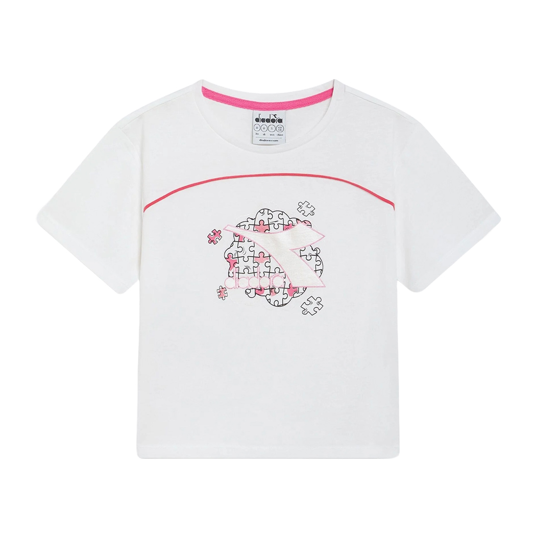 DIADORA JG.T-SHIRT SS PUZZLES MAGLIA BAMBINA COTONE SPORT REGULAR 102.180460