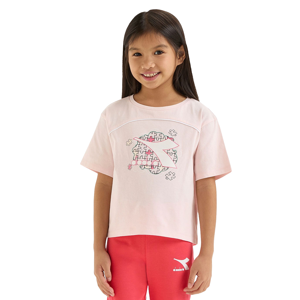 DIADORA JG.T-SHIRT SS PUZZLES MAGLIA BAMBINA COTONE SPORT REGULAR 102.180460