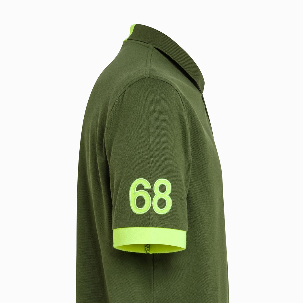 SUN68 MAN POLO LOGO FLUO S/S UOMO MAGLIA SLIM STRECH COTONE TENNIS A34122