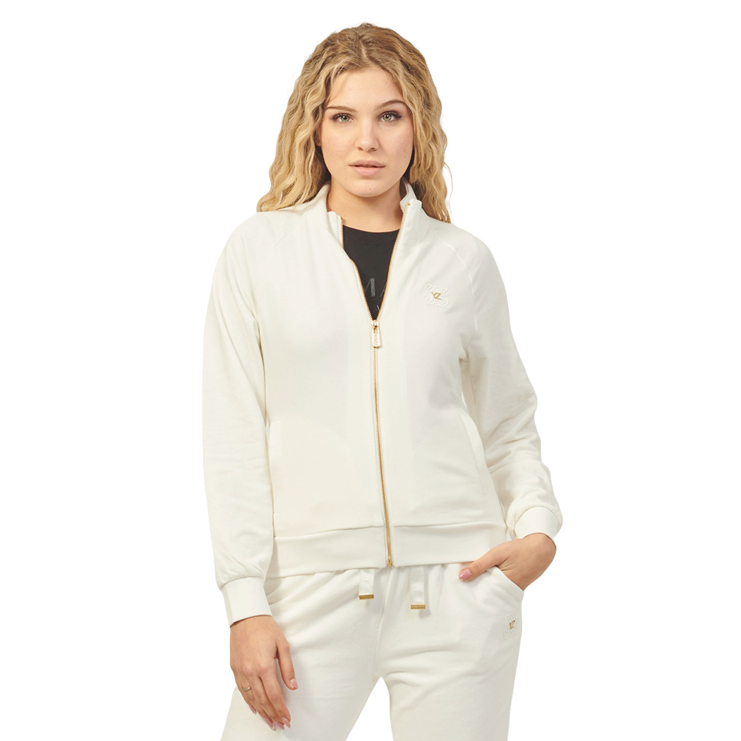 YES-ZEE FELPA SWEATSHIRT MAGLIA MANICA RAGLAN FULL ZIP DONNA GIRL F419/SN00