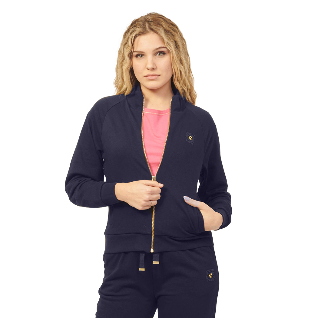 YES-ZEE FELPA SWEATSHIRT MAGLIA MANICA RAGLAN FULL ZIP DONNA GIRL F419/SN00
