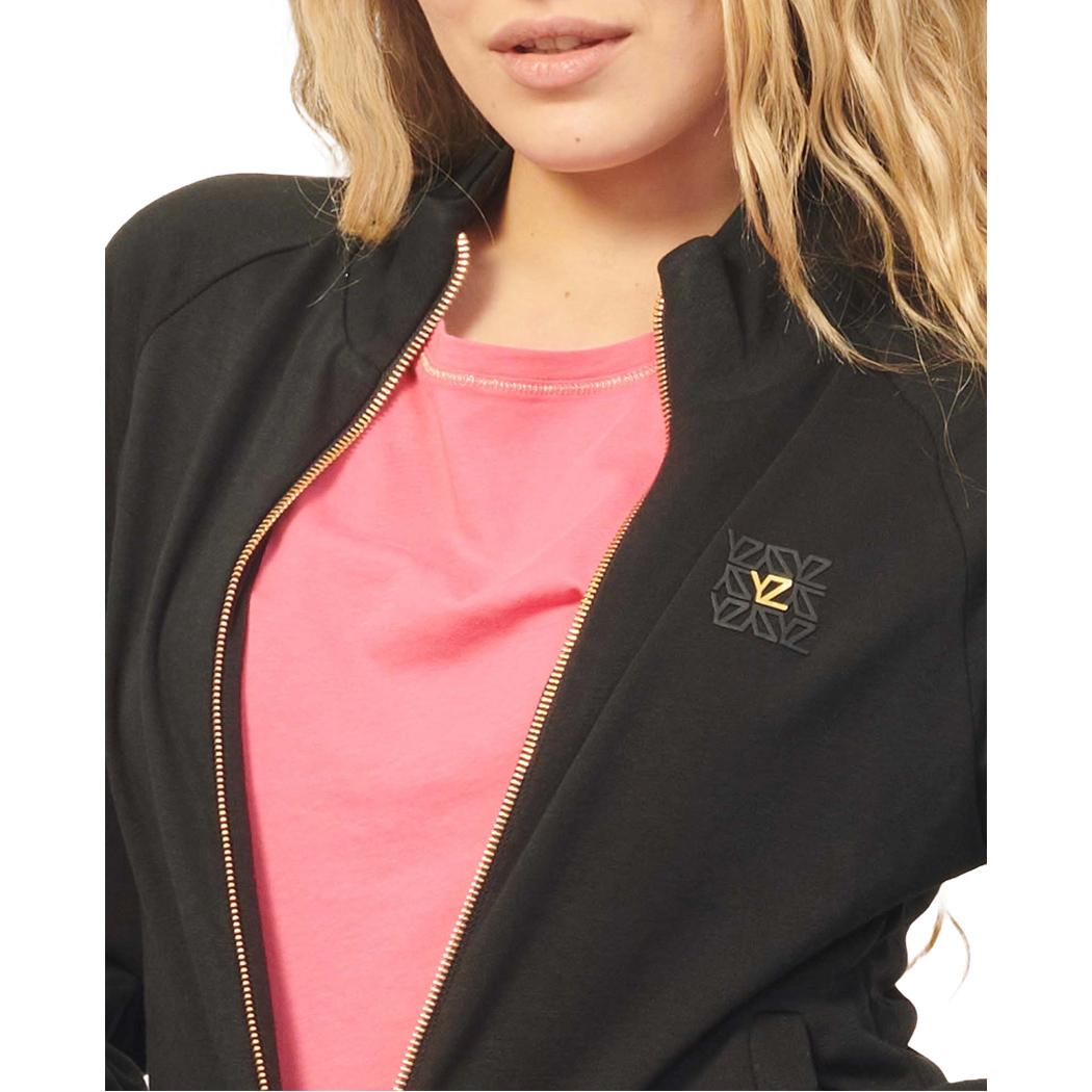 YES-ZEE FELPA SWEATSHIRT MAGLIA MANICA RAGLAN FULL ZIP DONNA GIRL F419/SN00