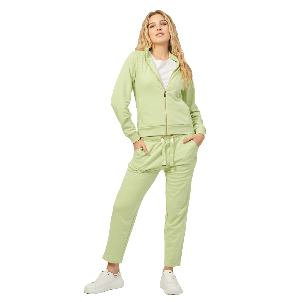 YES-ZEE PANTALONI TUTA STRAIGHT FELPA DONNA COTONE SPORT COULISSE P370/SN00