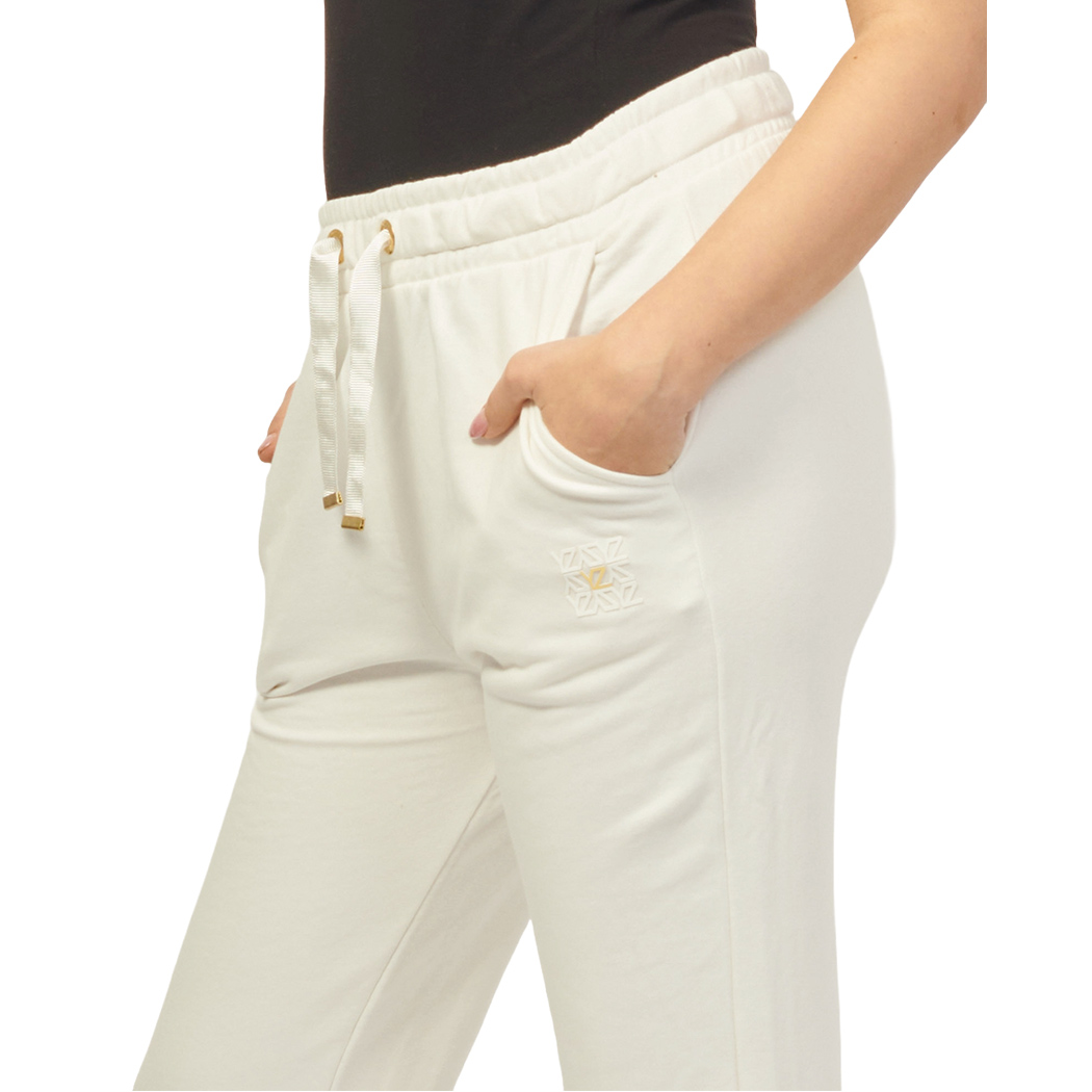 YES-ZEE PANTALONI TUTA STRAIGHT FELPA DONNA COTONE SPORT COULISSE P370/SN00