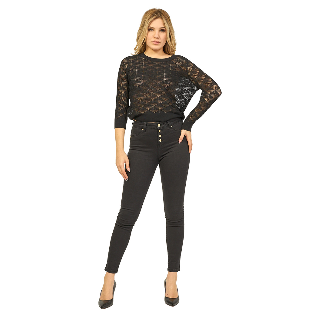 YES-ZEE MAGLIA GIROCOLLO MAGLIETTA VISCOSA FILO DONNA M437/BZ00