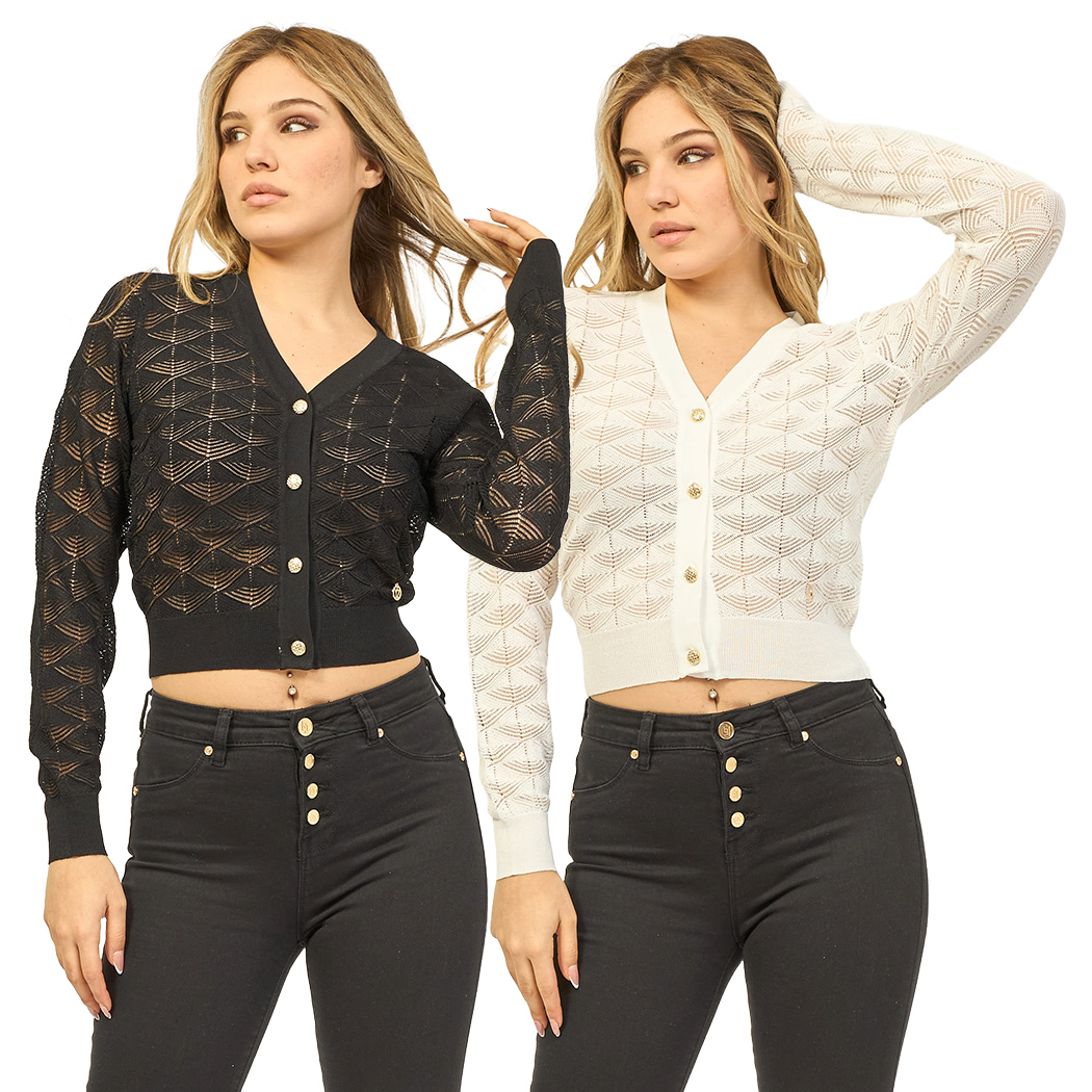 YES-ZEE MAGLIA DONNA CARDIGAN SCOLLO A V GIACCHINA GIRL VISCOSA FILO M438/BZ00