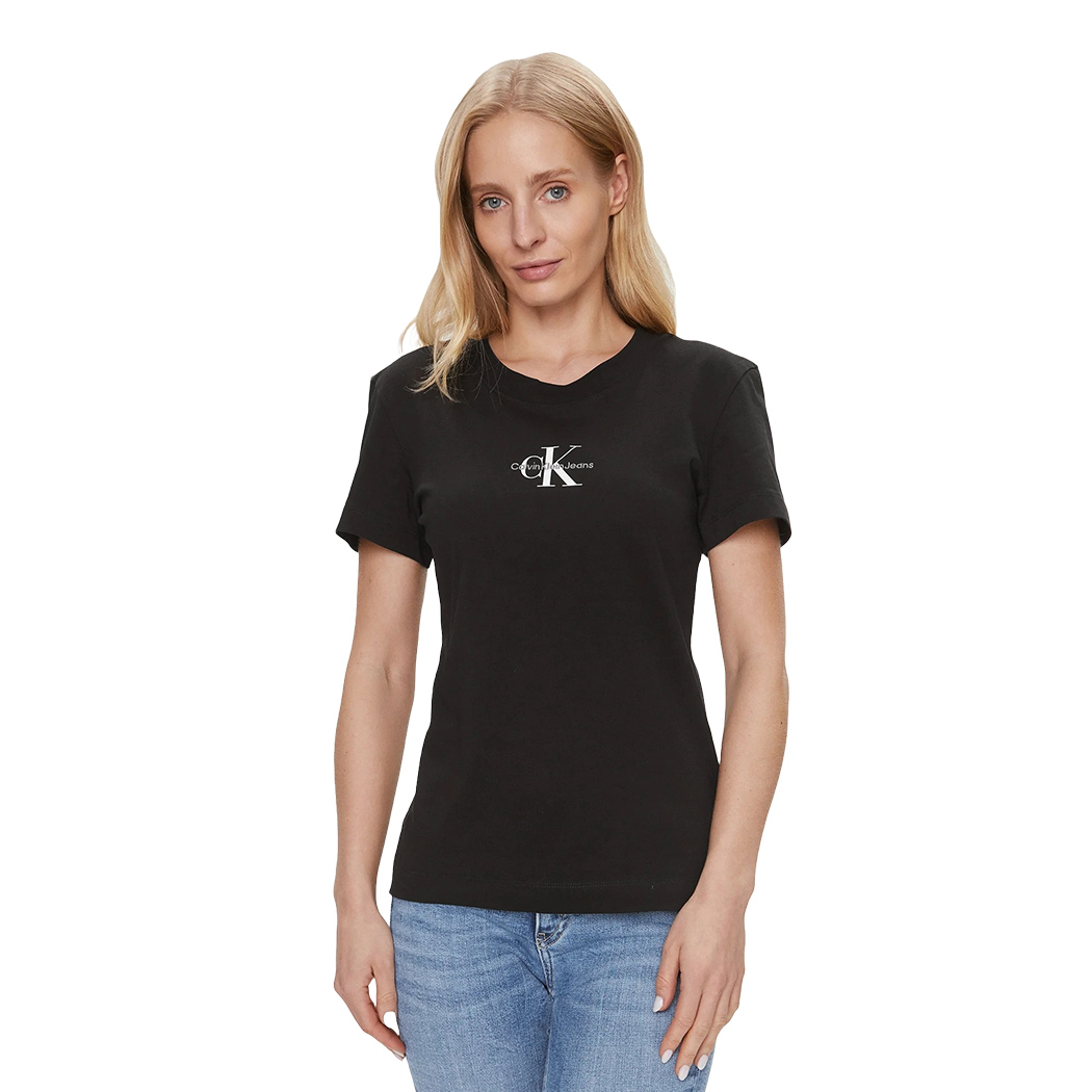 CALVIN KLEIN JEANS T-SHIRT MONOGRAMMA SLIM DONNA LOGO STRECH MAGLIA J20J222564