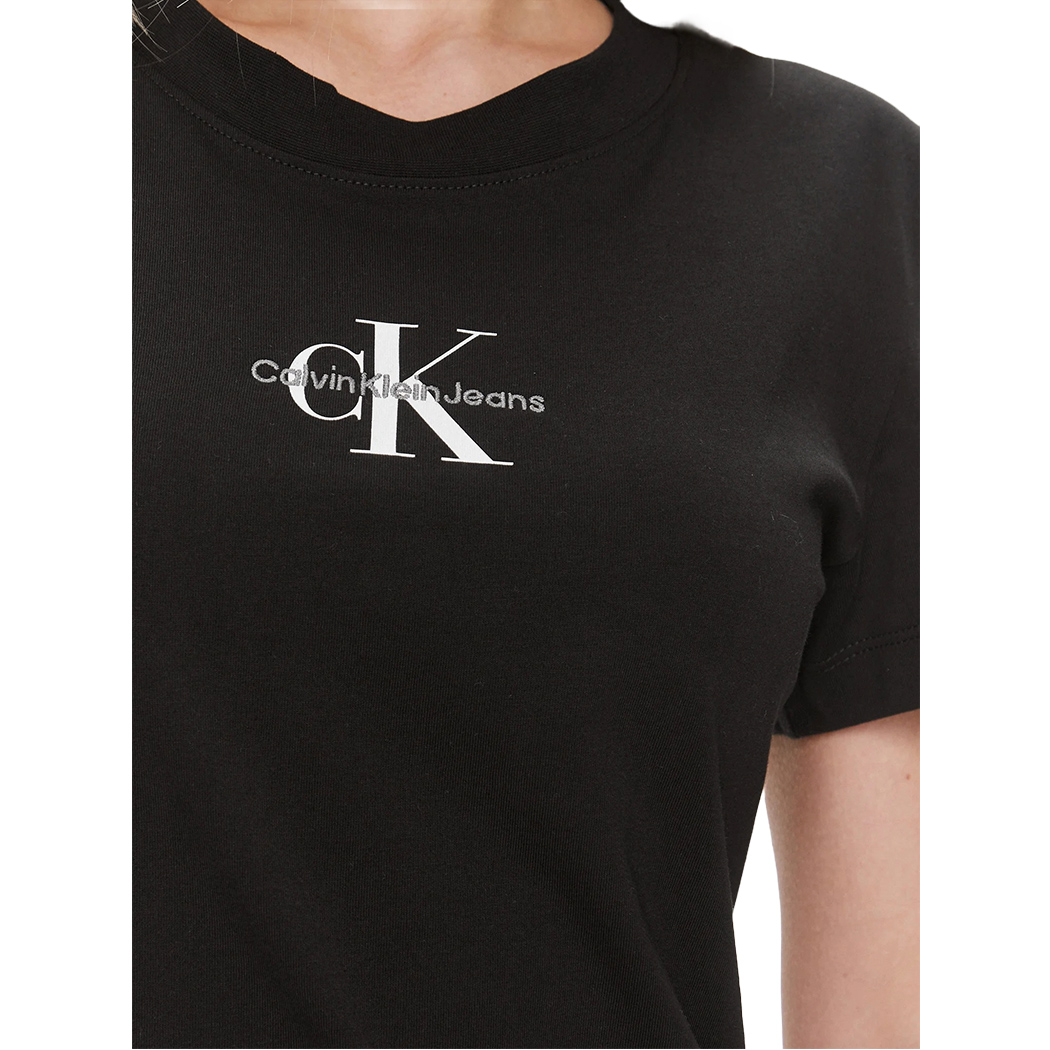CALVIN KLEIN JEANS T-SHIRT MONOGRAMMA SLIM DONNA LOGO STRECH MAGLIA J20J222564