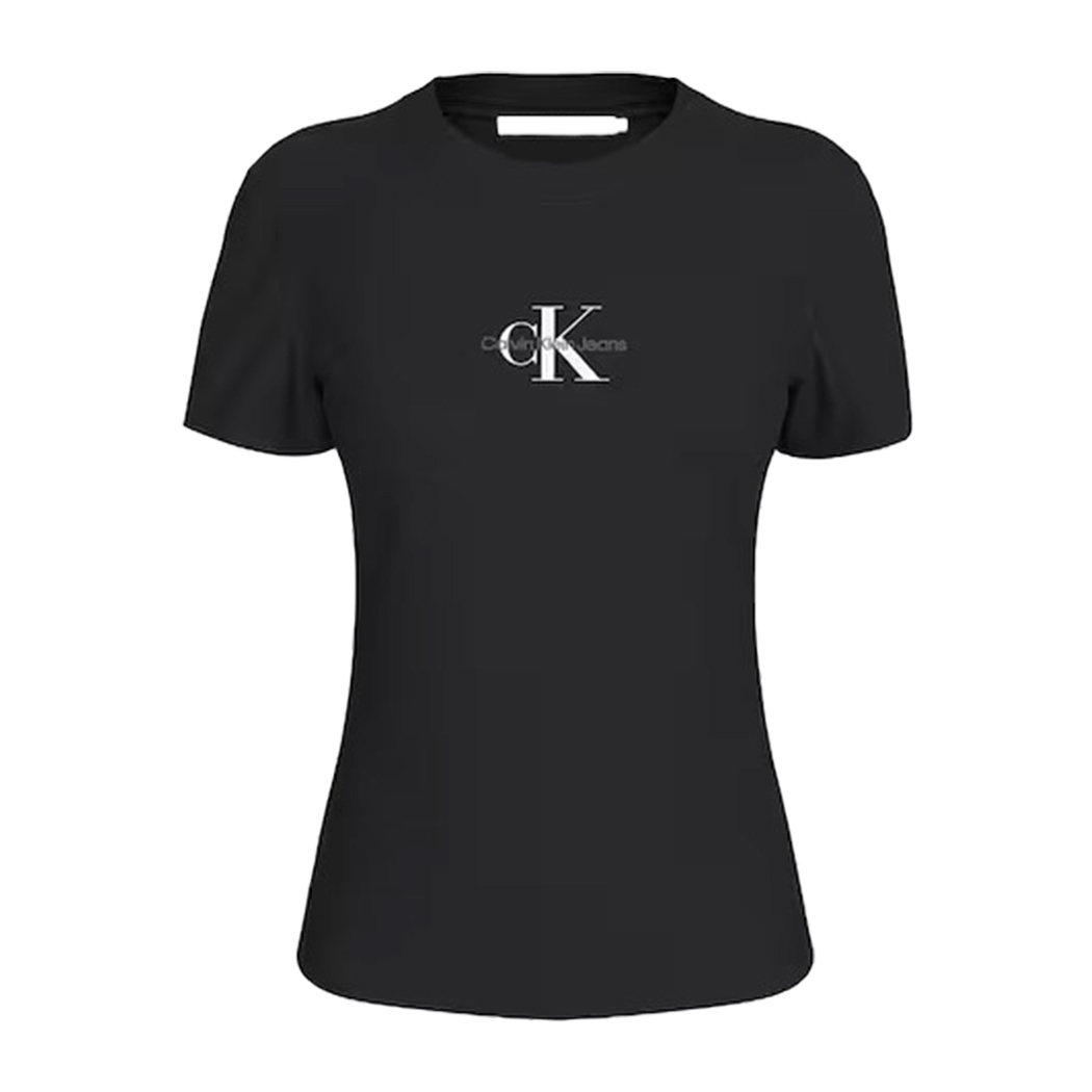 CALVIN KLEIN JEANS T-SHIRT MONOGRAMMA SLIM DONNA LOGO STRECH MAGLIA J20J222564