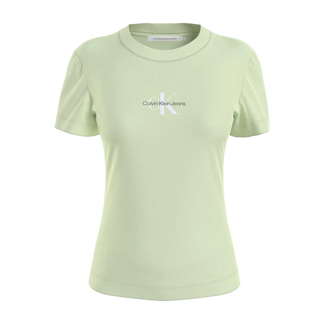 CALVIN KLEIN JEANS T-SHIRT MONOGRAMMA SLIM DONNA LOGO STRECH MAGLIA J20J222564