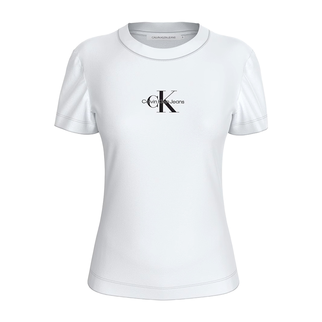CALVIN KLEIN JEANS T-SHIRT MONOGRAMMA SLIM DONNA LOGO STRECH MAGLIA J20J222564