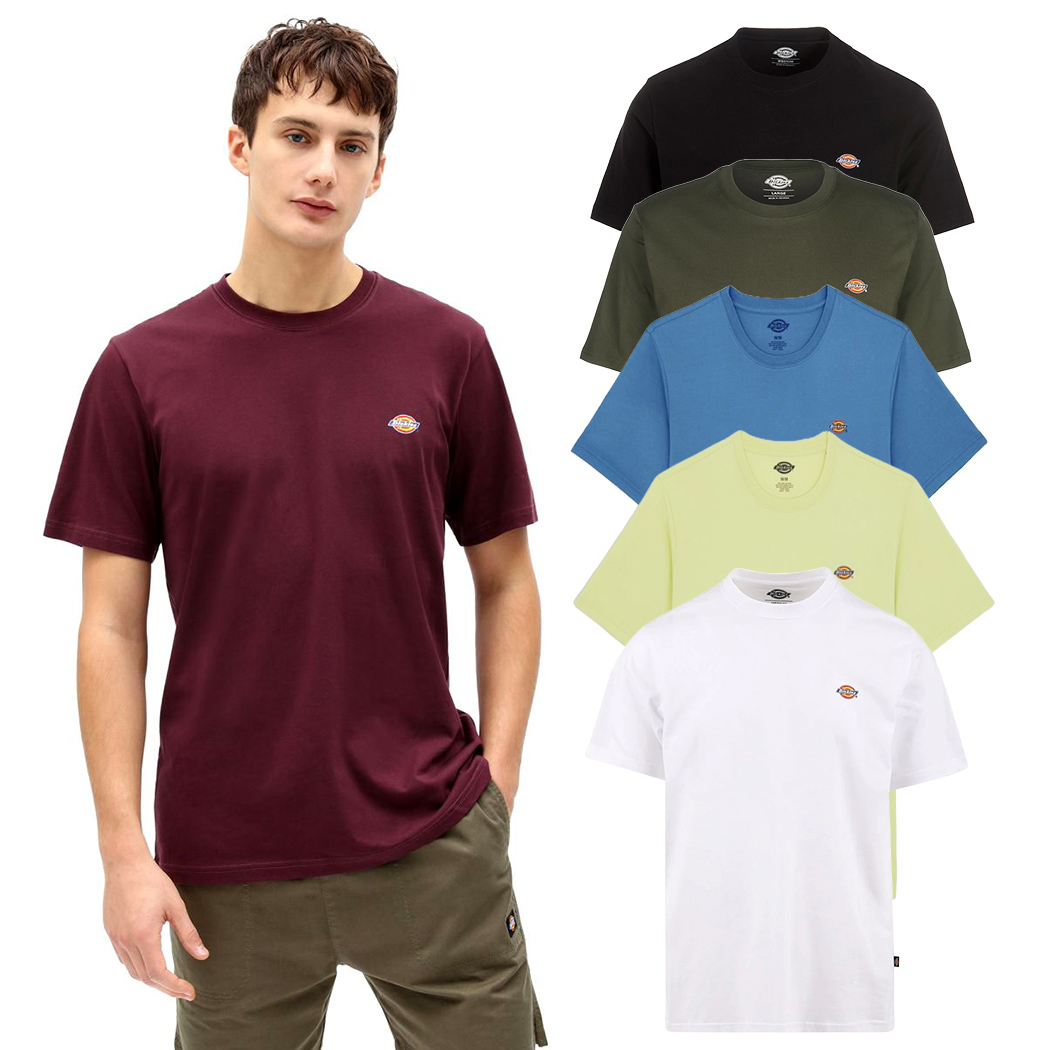 DICKIES MAGLIETTA T-SHIRT GIROCOLLO UOMO MAGLIA COTONE LOGO MAPLETON DK0A4XDB
