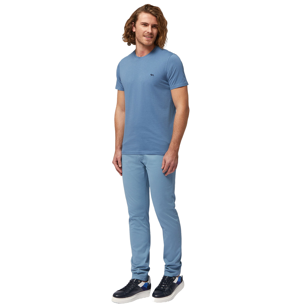 HARMONT E BLAINE T-SHIRT UOMO MAGLIA COTONE STRETCH LOGO RICAMATO INL001