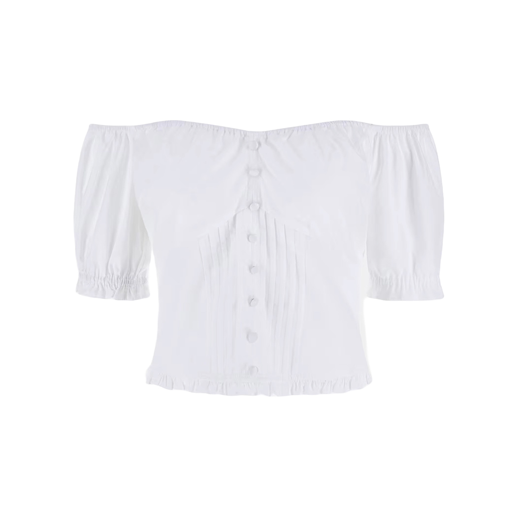 GUESS BLUSA TOP SATIN DI COTONE T-SHIRT MAGLIA GIRL DONNA BOTTONI W4GH55WAF10