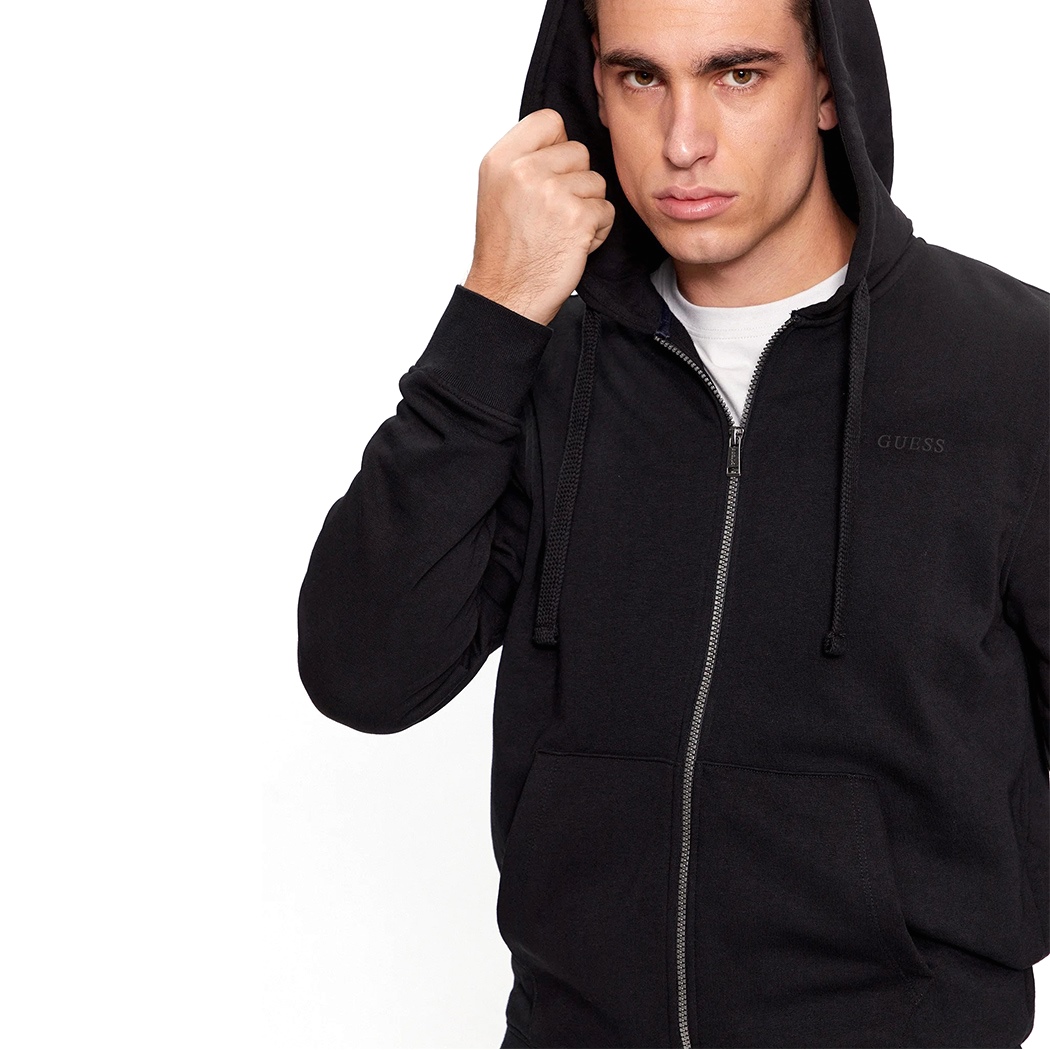 GUESS FELPA UOMO PRIMAVERILE GARZATA FULL ZIP CAPPUCCIO MAGLIA SPORT M4RQ48KBK32