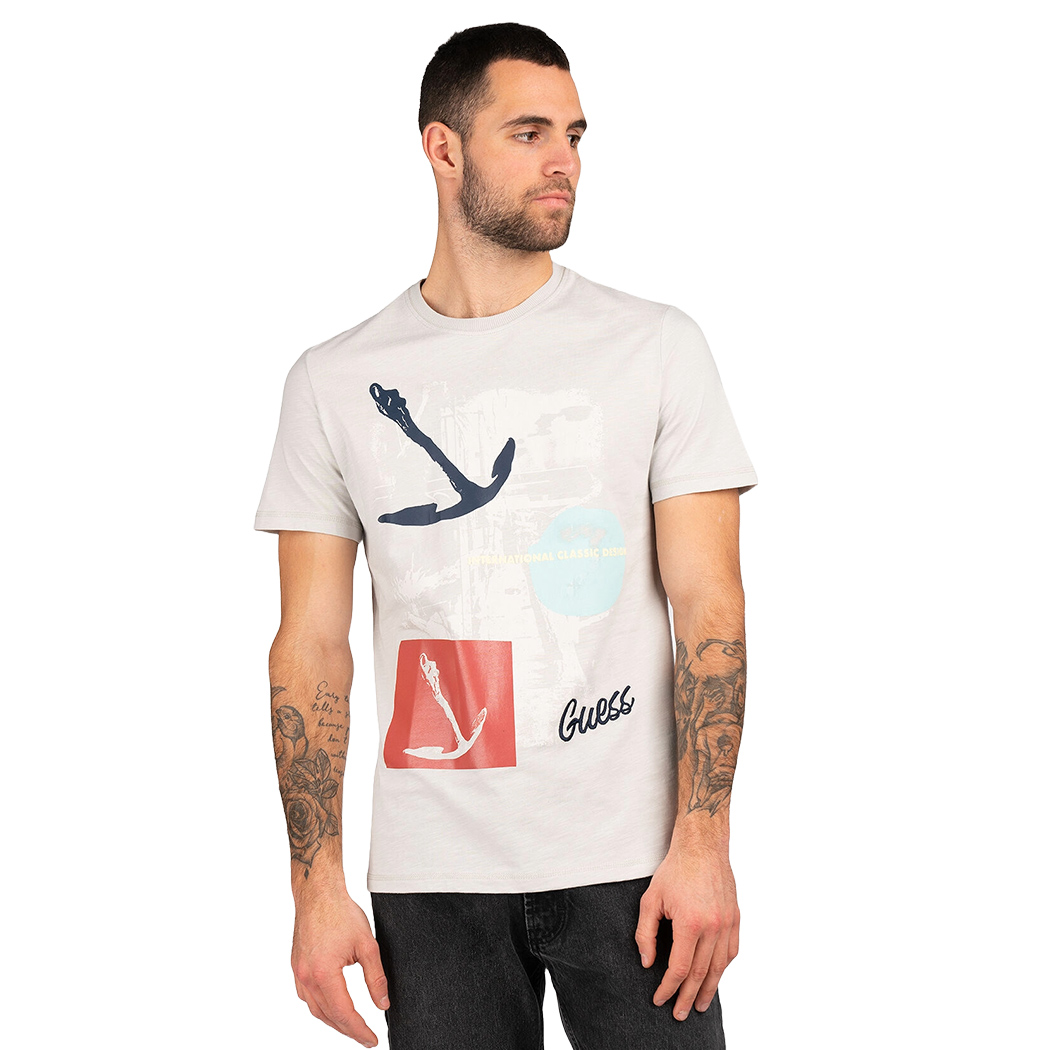 GUESS T-SHIRT UOMO BOY MAGLIA COTONE LOGO STAMPA FANTASIA M4GI25K6XN4