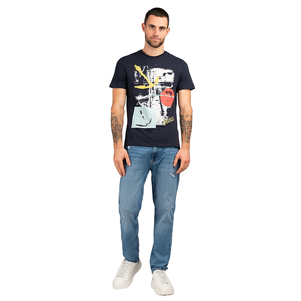 GUESS T-SHIRT UOMO BOY MAGLIA COTONE LOGO STAMPA FANTASIA M4GI25K6XN4